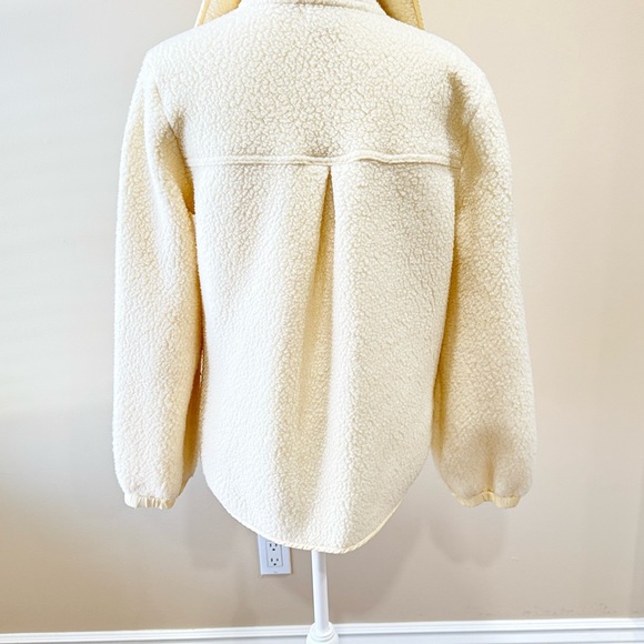Madewell Fleece Pullover Sweatshirt Sz Medium Cream - Picture 7 of 9